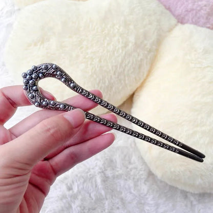 Pearl Flower U Shaped Hairpin 5
