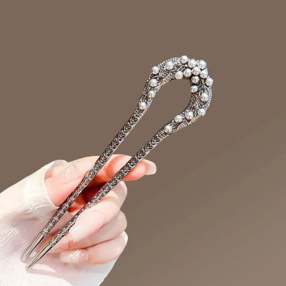 Pearl Flower U Shaped Hairpin 8