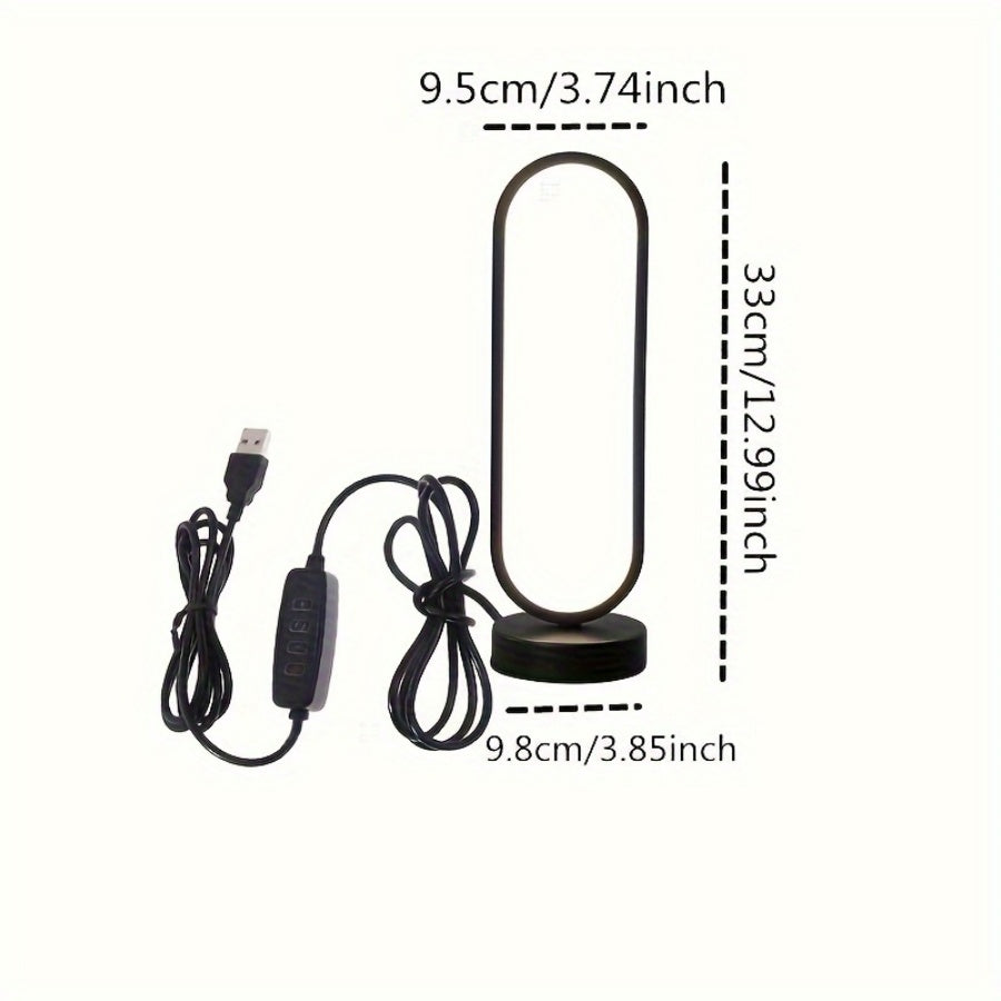 LED Night Light Modern Ring Lamp Three-color Dimming for Bedroom Living Room Desk Lamp Office Use