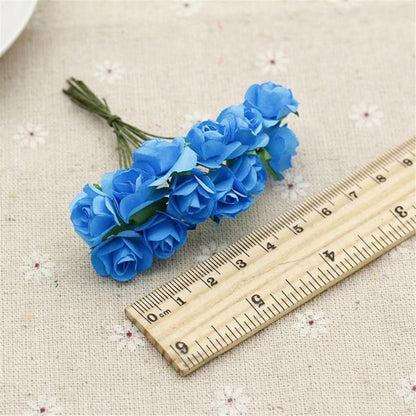 Artificial Mini Paper Rose Bouquet for Wedding Scrapbooking Party Decoration Cheap Artificial Rose Flowers