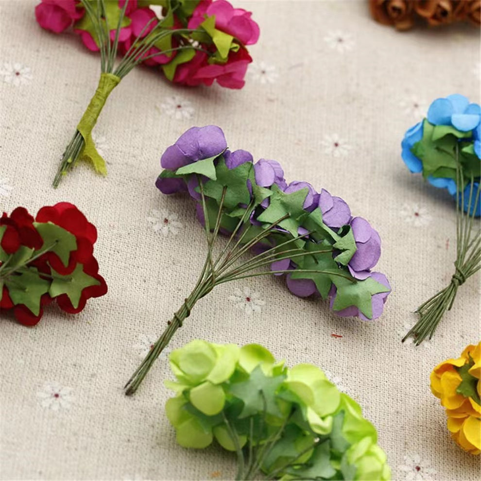 Artificial Mini Paper Rose Bouquet for Wedding Scrapbooking Party Decoration Cheap Artificial Rose Flowers