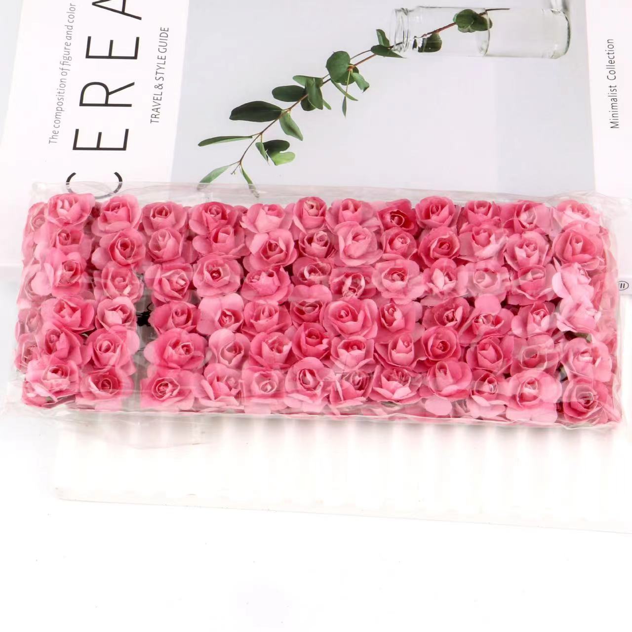 Artificial Mini Paper Rose Bouquet for Wedding Scrapbooking Party Decoration Cheap Artificial Rose Flowers