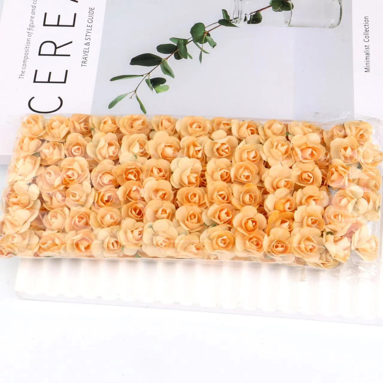 Artificial Mini Paper Rose Bouquet for Wedding Scrapbooking Party Decoration Cheap Artificial Rose Flowers
