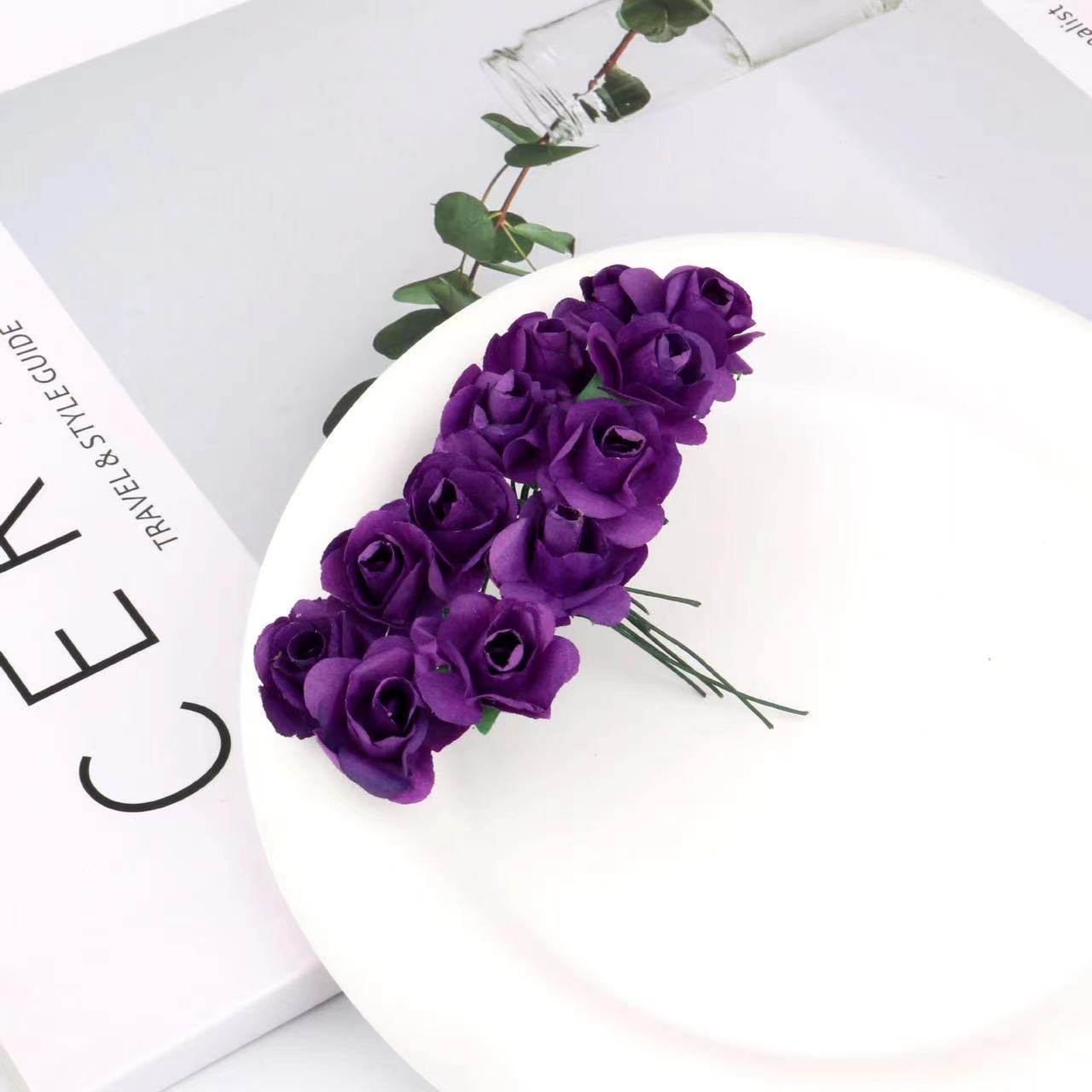 Artificial Mini Paper Rose Bouquet for Wedding Scrapbooking Party Decoration Cheap Artificial Rose Flowers