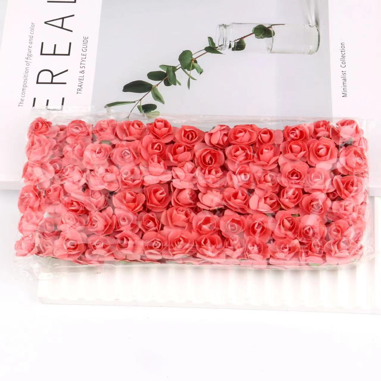 Artificial Mini Paper Rose Bouquet for Wedding Scrapbooking Party Decoration Cheap Artificial Rose Flowers