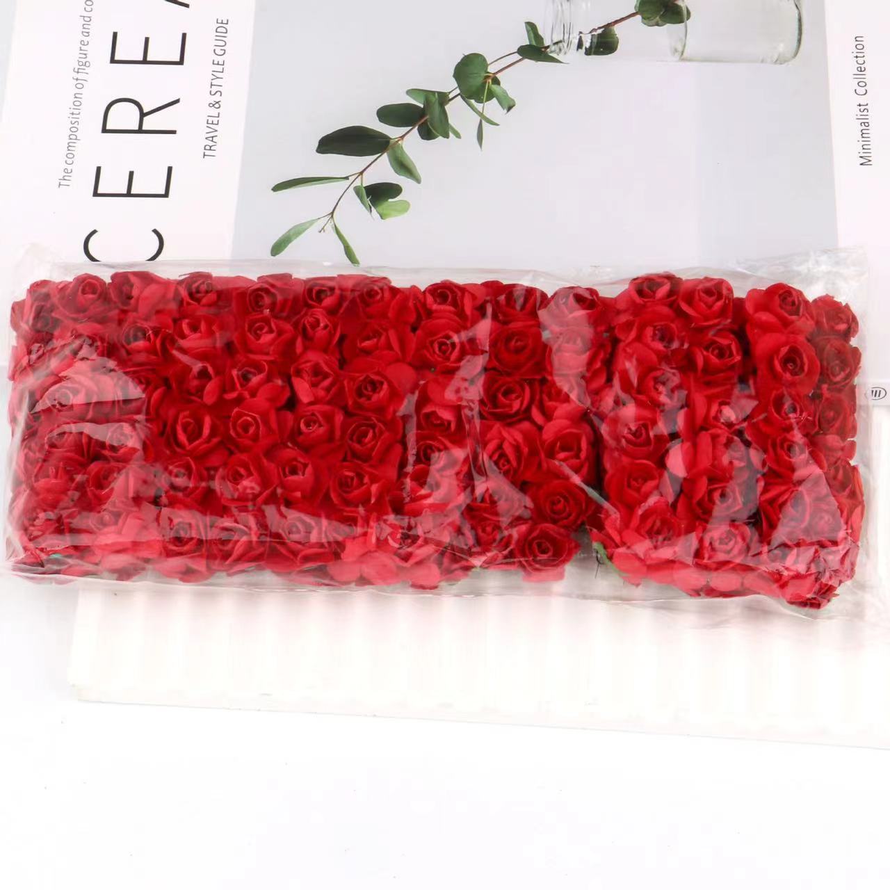 Artificial Mini Paper Rose Bouquet for Wedding Scrapbooking Party Decoration Cheap Artificial Rose Flowers