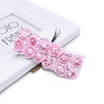 Artificial Mini Paper Rose Bouquet for Wedding Scrapbooking Party Decoration Cheap Artificial Rose Flowers