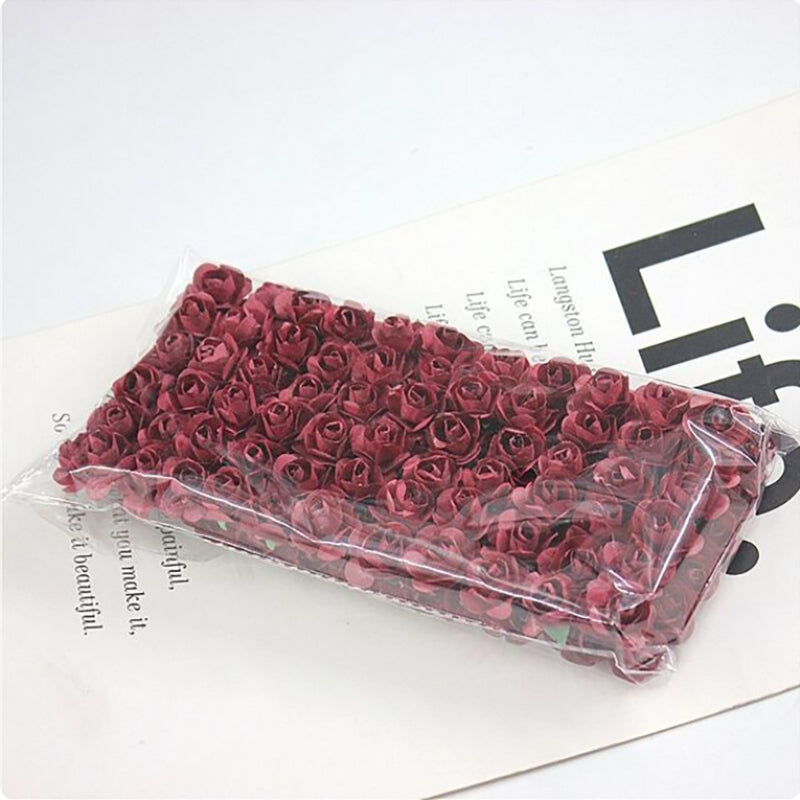 Artificial Mini Paper Rose Bouquet for Wedding Scrapbooking Party Decoration Cheap Artificial Rose Flowers