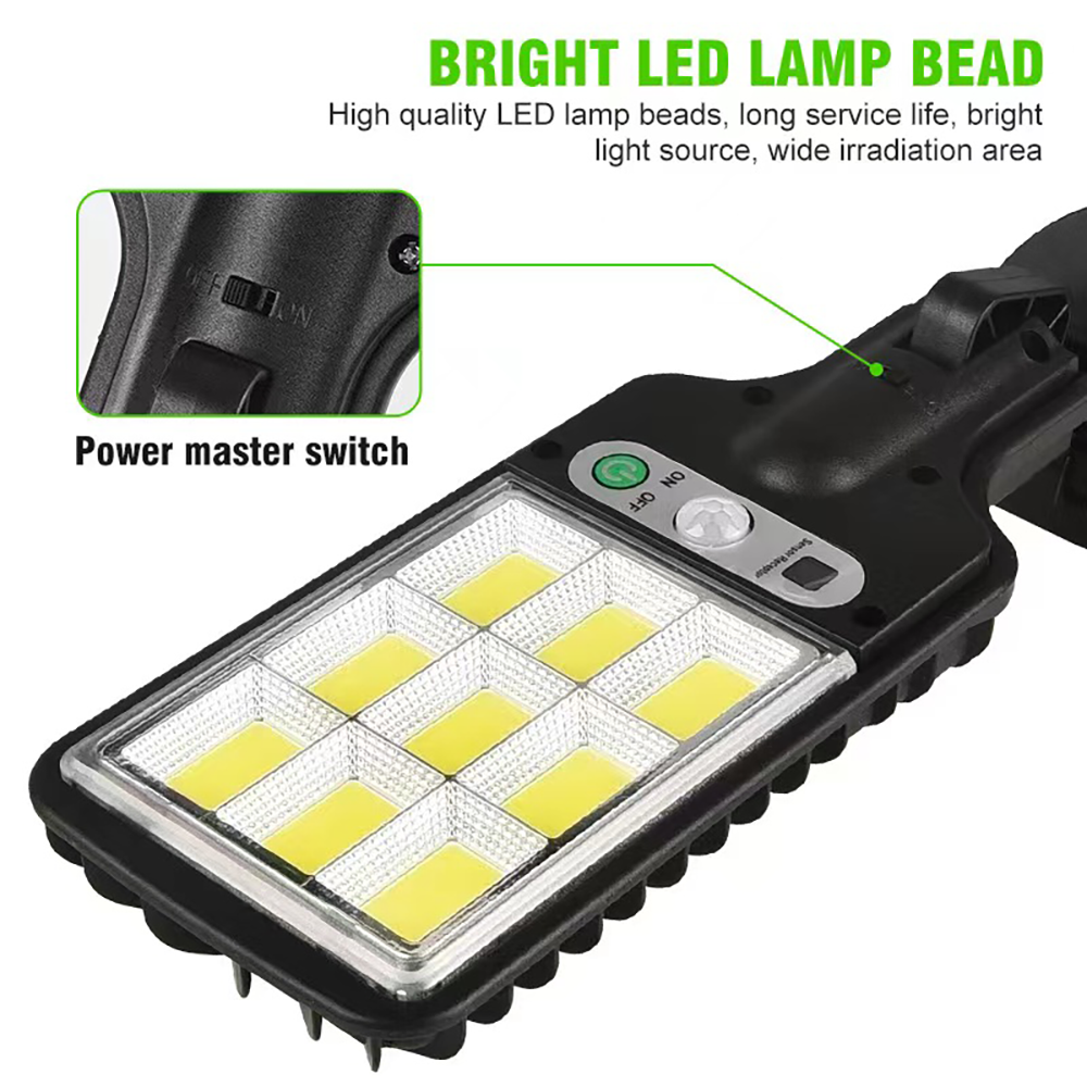 Waterproof Solar LED Wall Light With Human Body Sensor Modes Ideal For Gardens Garages And Courtyar 1