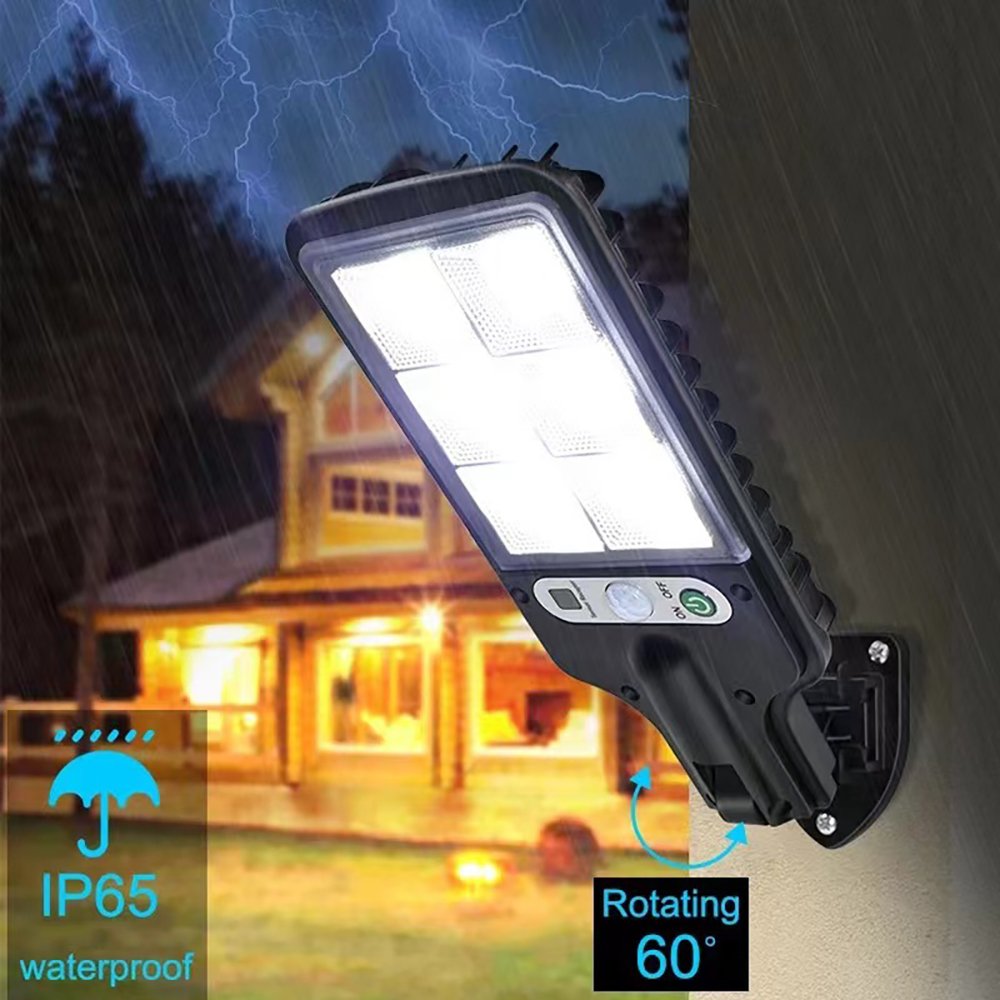 Waterproof Solar LED Wall Light with Human Body Sensor, Modes, Ideal for Gardens, Garages, and Courtyards