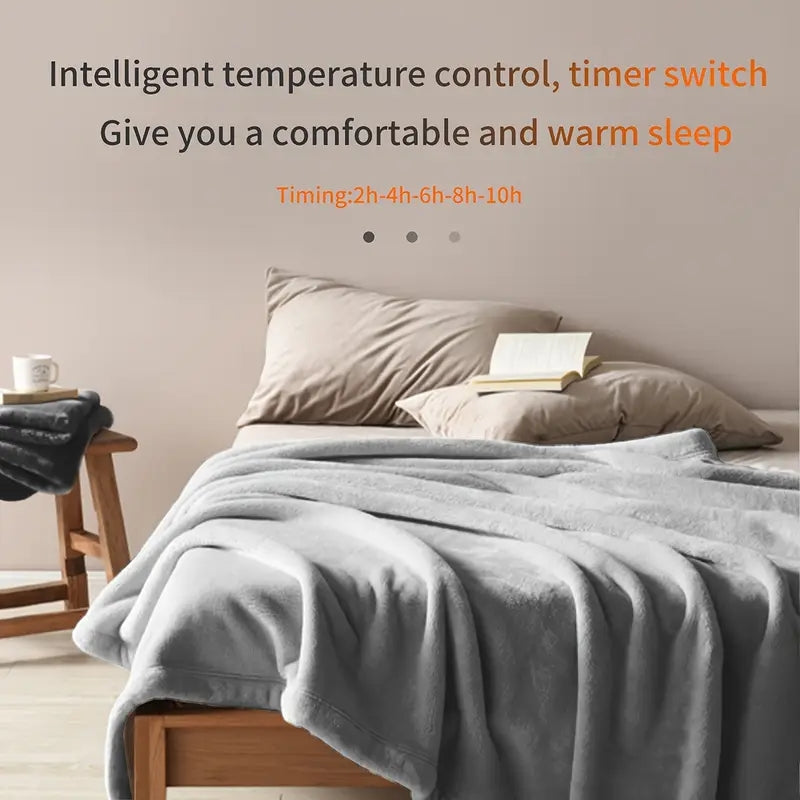 Soft Heated Throw Blanket, Electric Blanket with Heating Levels & 4 Hours Auto-Off Feature