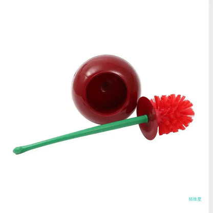 Toilet Brush Cherry Shape Lavatory Brush Holder Set, Creative Toilet Borstel, Cleaning Brush for Bathroom