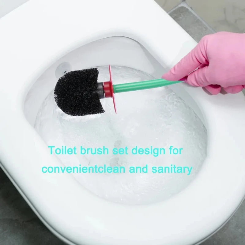 Toilet Brush Cherry Shape Lavatory Brush Holder Set, Creative Toilet Borstel, Cleaning Brush for Bathroom