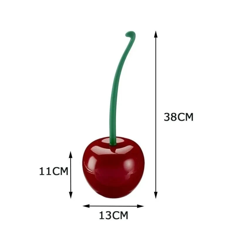 Toilet Brush Cherry Shape Lavatory Brush Holder Set, Creative Toilet Borstel, Cleaning Brush for Bathroom