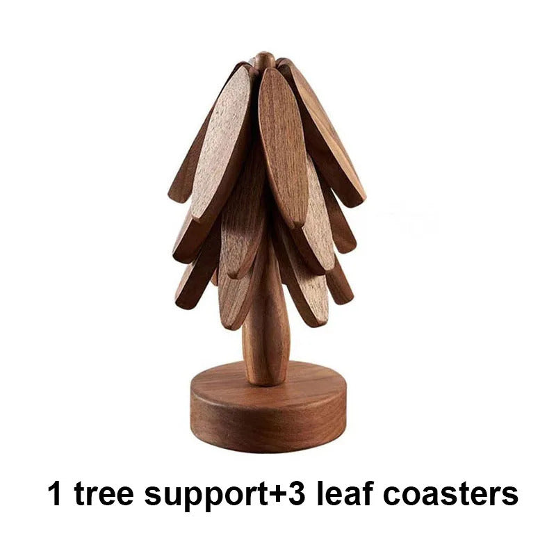 Wooden Tree Design Stand Trivets, Heat Resistant Table Mat Coasters, Decorative Pot Placemats