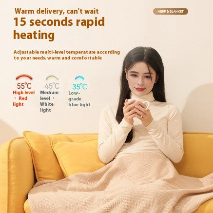 USB Heated Blanket Electric Shawl Wraps Heating USB Powered Blanket Women Wearable Throw Blanket 2