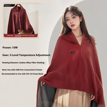 USB Heated Blanket Electric Shawl Wraps Heating USB Powered Blanket Women Wearable Throw Blanket 5