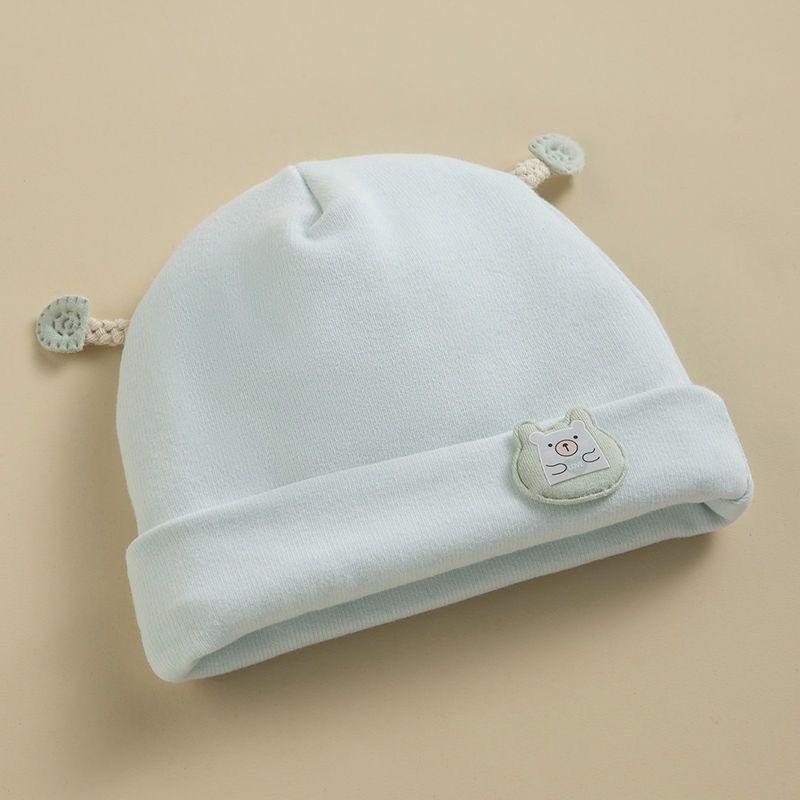 Kids Warm Bonnet Baby Bear Beanies Spring Autumn Pure Cotton Pullover Cap Boys Girls Newborn Fetal  13