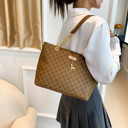 Fashion Largecapacity Shoulder Bag PU Leather Travel Handbag Retro Tote For Women Summer Work And S 2