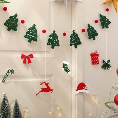 Christmas Party Background Banner, Cartoon Snowflake Decoration Set