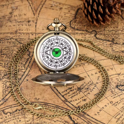 Gift Necklace Chain Pendant Old Clock Quartz Pocket Watch for Men and Women