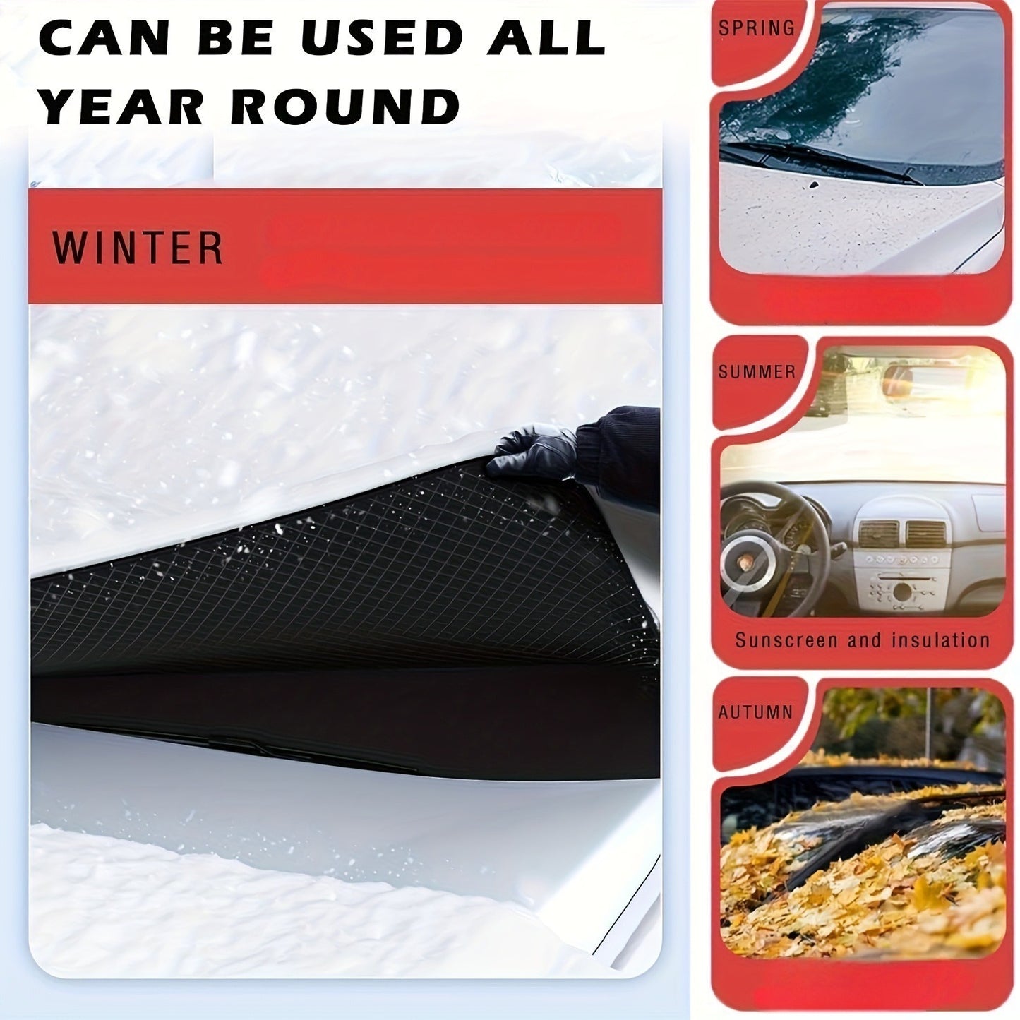 Magnetic Winter Auto Windshield Protector, Anti Ice Car Snow Shield Sunshade for Vehicles