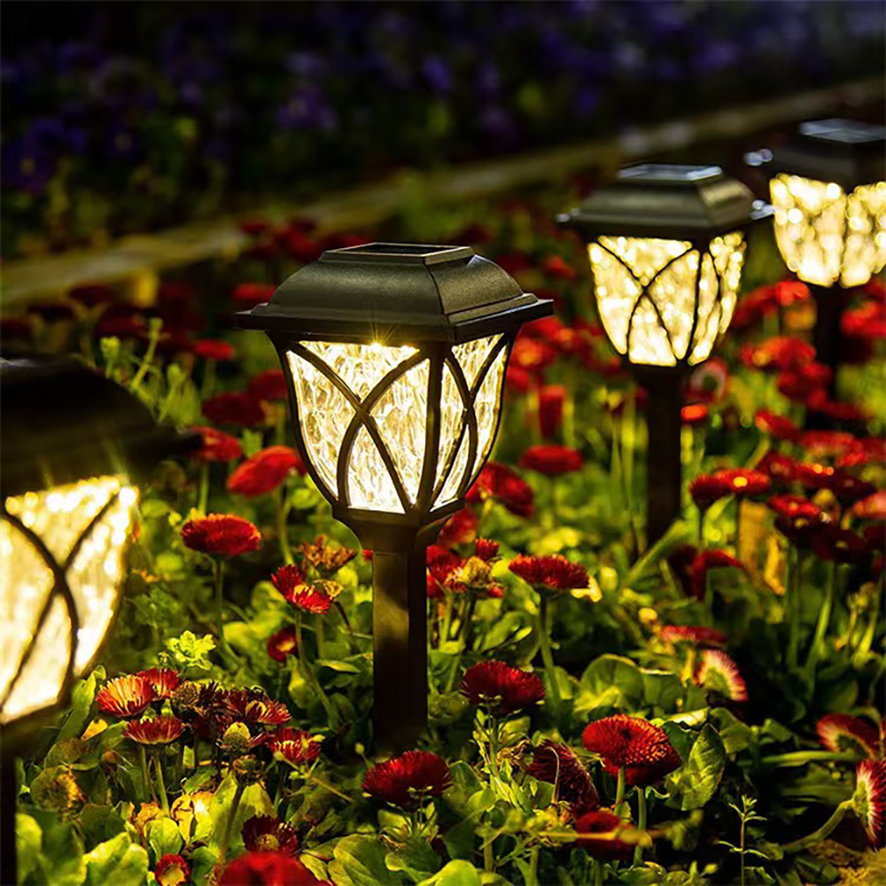 Miflame LED Solar Lawn Lights Outdoor, Waterproof Pathway Lamps, Warm Light for Villa Courtyard Landscape Decoration