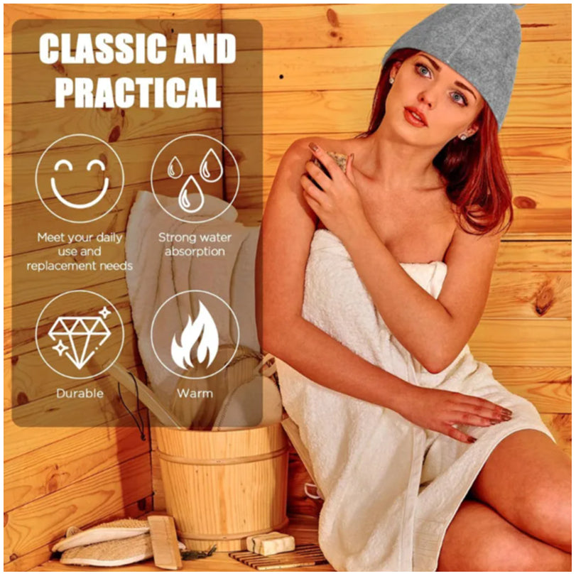 Wool Felt Sauna Hat Anti Heat Shower Cap Quick Drying Hair Turban Towel Drying Hat Sauna Bathroom A 2