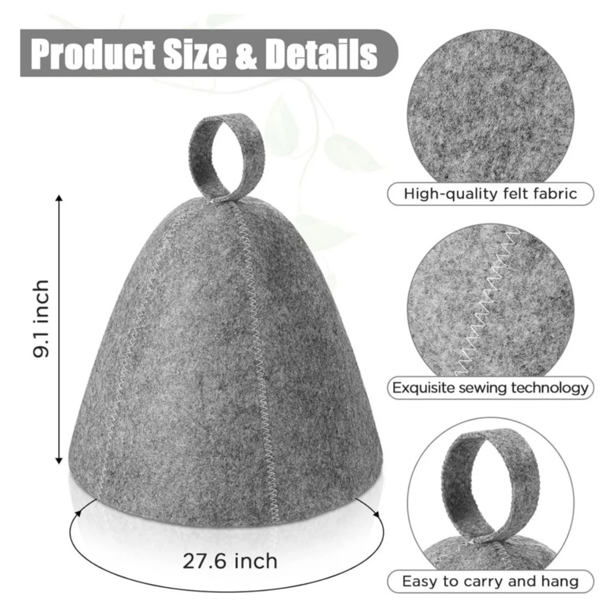 Wool Felt Sauna Hat Anti Heat Shower Cap Quick Drying Hair Turban Towel Drying Hat Sauna Bathroom A 3