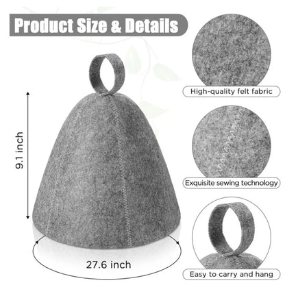 Wool Felt Sauna Hat Anti Heat Shower Cap Quick Drying Hair Turban Towel Drying Hat Sauna Bathroom A 3