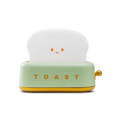 LED Desk Lamp with Charging Function, Creative Bedroom Night Light, Timed Light Off Toast Maker Lamp