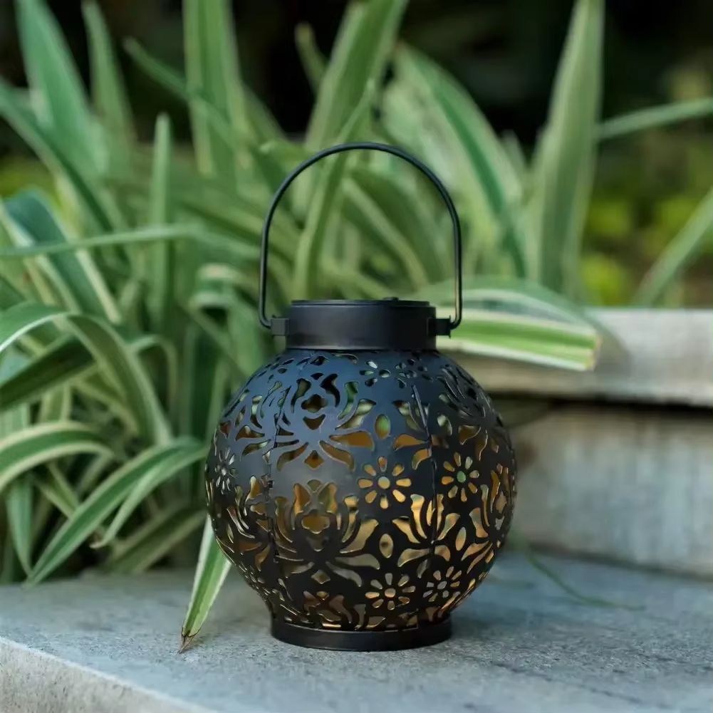 Iron Art Solar Garden Lantern  Outdoor Hanging Projection Light Waterproof LED For Landscape  Patio 4