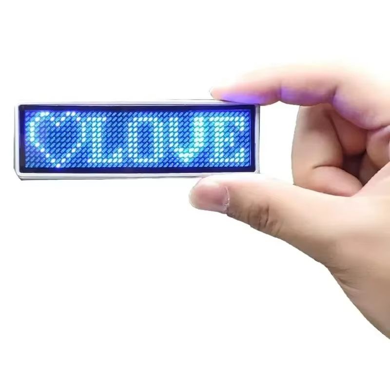 Rechargeable Bluetooth LED Name Tag  DIY Programmable LED Badge With Scrolling Message Display 4