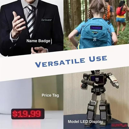Rechargeable Bluetooth LED Name Tag  DIY Programmable LED Badge With Scrolling Message Display 5