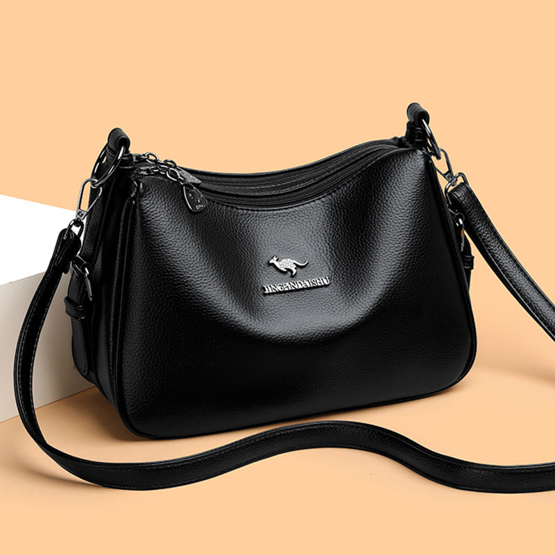 Large Capacity Tote Crossbody Bag for Women, Simple Solid Color Shoulder Bag Fashion