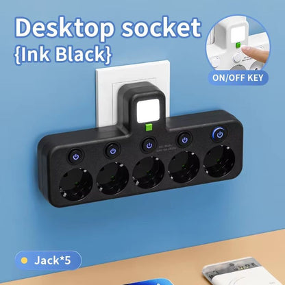 EU Power Strip With 5 Sockets And USBC Ports  Compact EU Power Strip Multi Plug Outlet 8