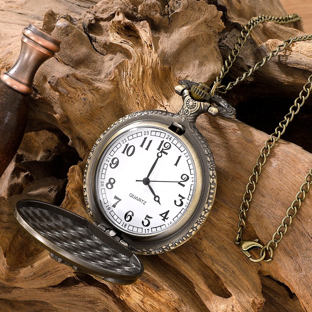 Motorcycle Quartz Pocket Watch Motorbike Design Pendant Fob Watch Chain For Men 1