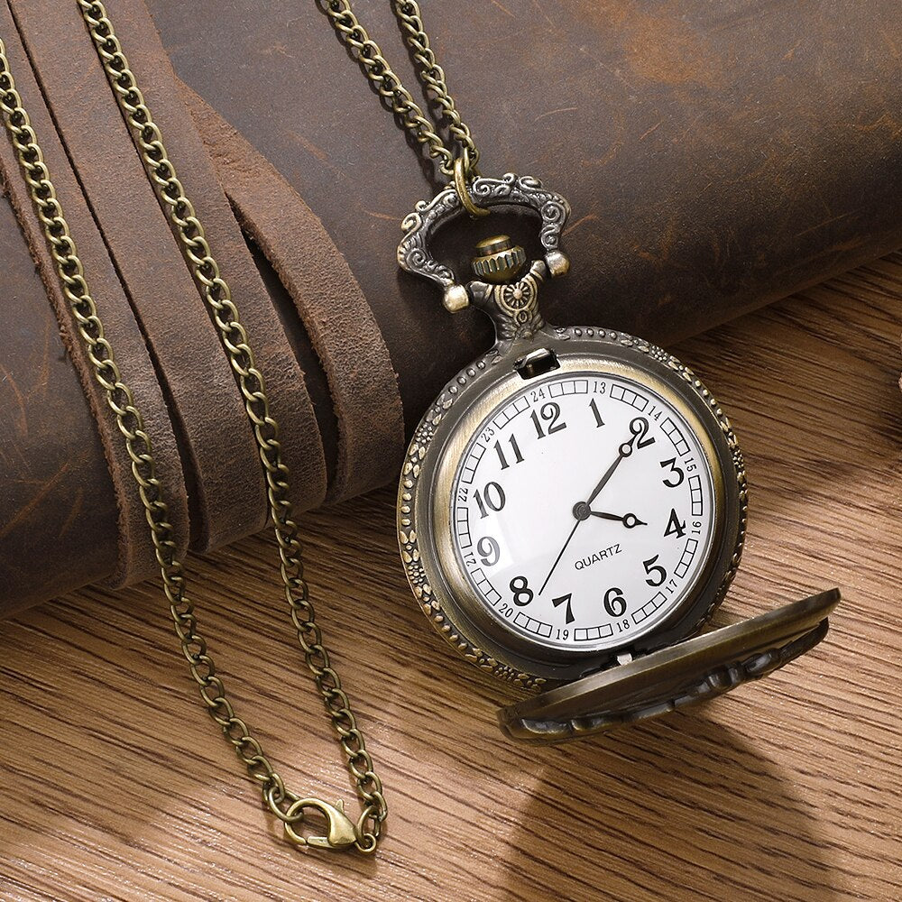 Motorcycle Quartz Pocket Watch Motorbike Design Pendant Fob Watch Chain For Men 3