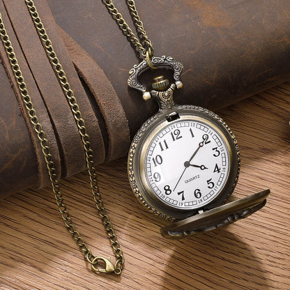 Motorcycle Quartz Pocket Watch Motorbike Design Pendant Fob Watch Chain For Men 3