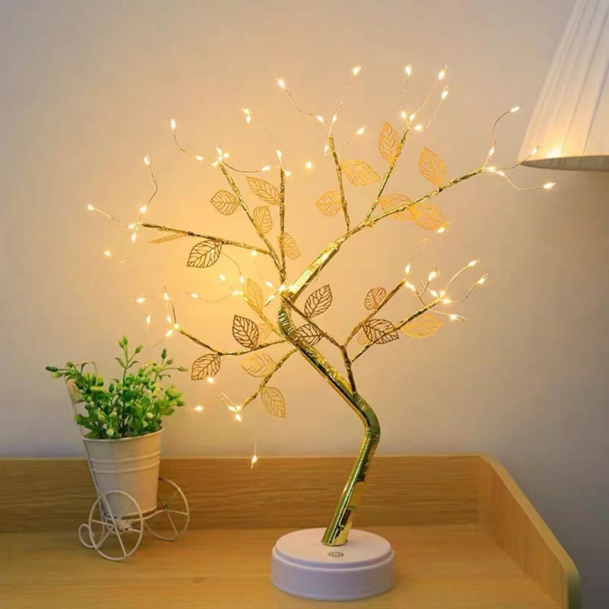With Golden Leaf Touch Tree Light Night Light Battery Box USB Christmas Decorative Light 3