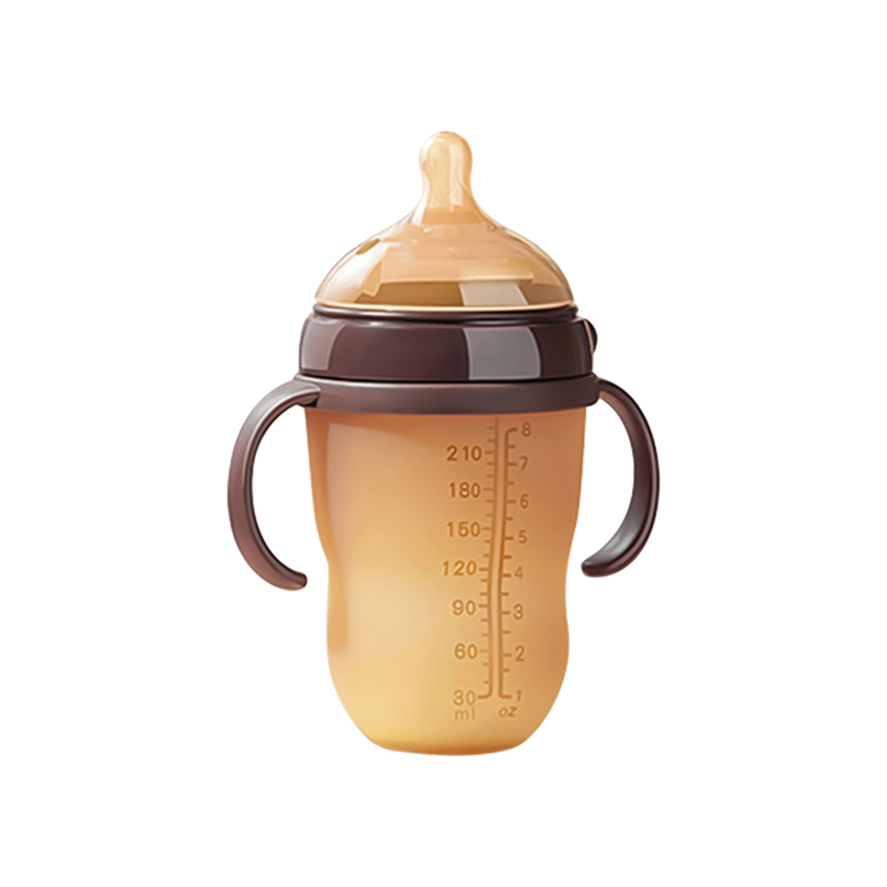 Baby NanoSilicone Bottle With Handle Soft Milk Pulling Breastmilklike Design 8