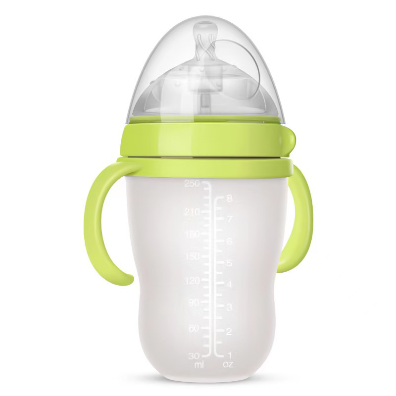 Baby NanoSilicone Bottle With Handle Soft Milk Pulling Breastmilklike Design 10