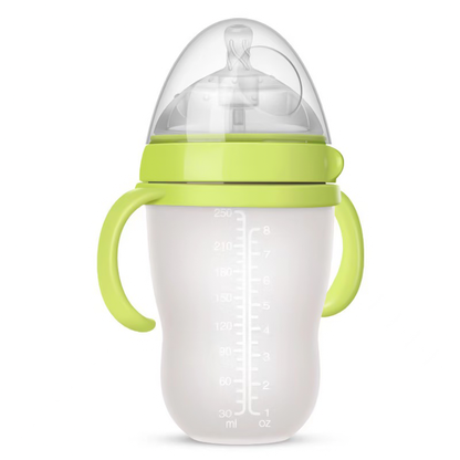 Baby NanoSilicone Bottle With Handle Soft Milk Pulling Breastmilklike Design 10