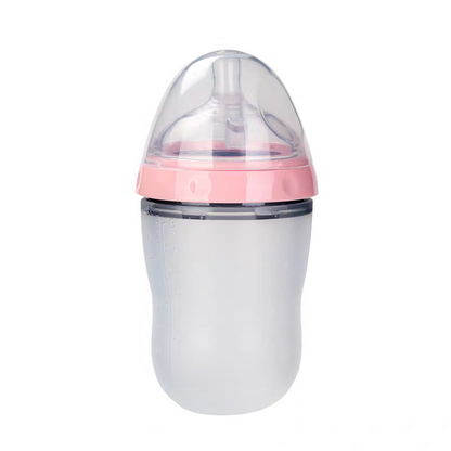 Baby NanoSilicone Bottle With Handle Soft Milk Pulling Breastmilklike Design 16