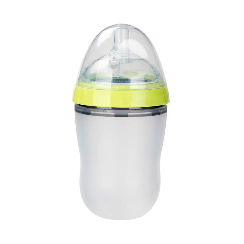 Baby NanoSilicone Bottle With Handle Soft Milk Pulling Breastmilklike Design 14