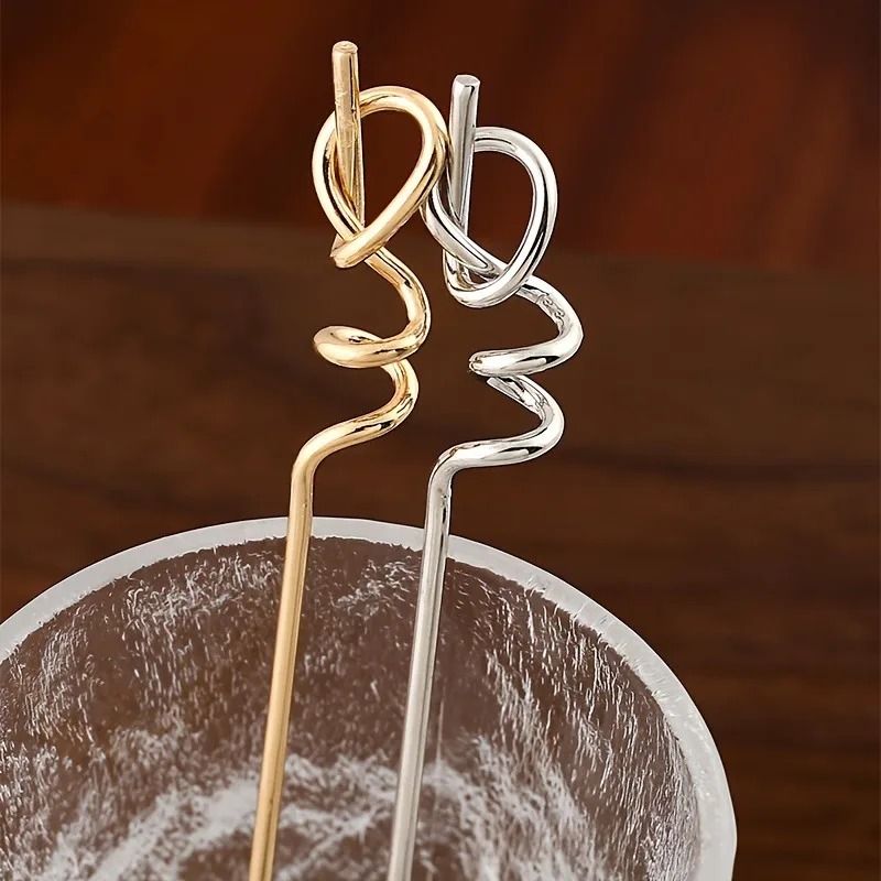 Golden Hip Hop Twist Hairpin  Simple Alloy Stick Pin For Effortless Cool Style 1pc Or 2pcs 3