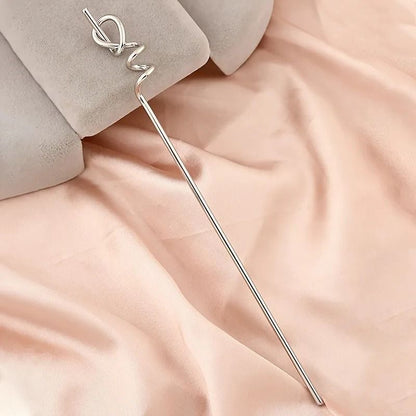 Golden Hip Hop Twist Hairpin  Simple Alloy Stick Pin For Effortless Cool Style 1pc Or 2pcs 4