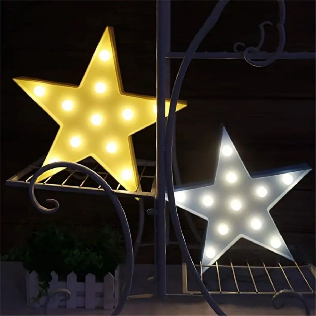 Red LED Pentagram Neon Light - Battery-Powered Star Wall Accent for Events & Girls Bedrooms