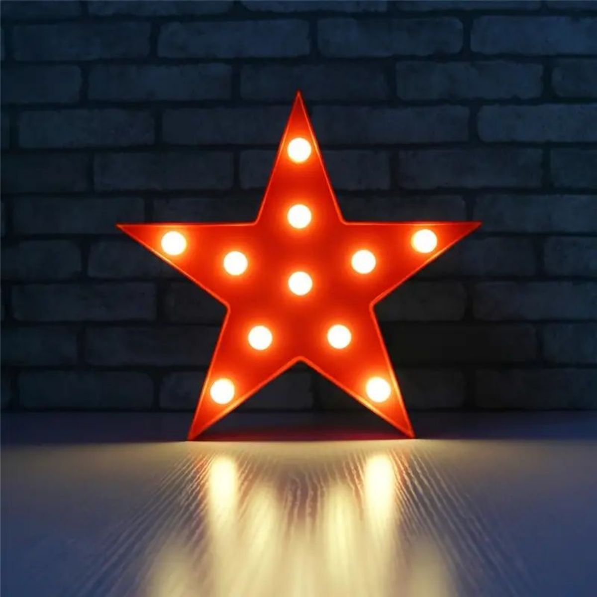 Red LED Pentagram Neon Light - Battery-Powered Star Wall Accent for Events & Girls Bedrooms