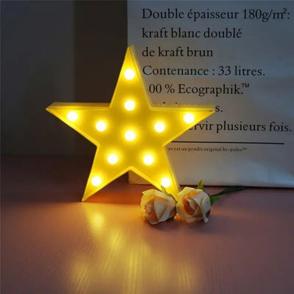 Red LED Pentagram Neon Light - Battery-Powered Star Wall Accent for Events & Girls Bedrooms